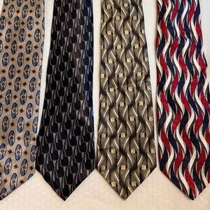 4 piece Men's Tie Set Bundle